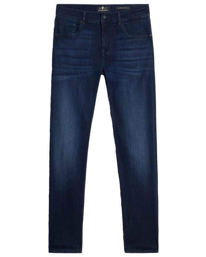7 For All Mankind Mens Luxe Performance Plus Slimmy Tapered Jeans - Deep Blue