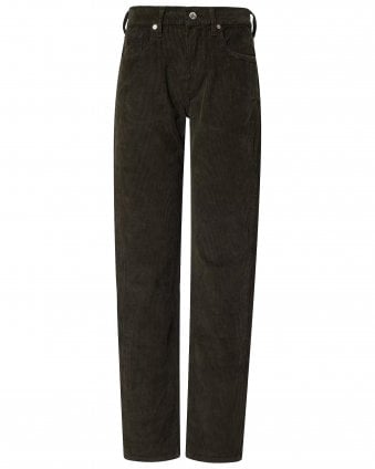 Mens Slimmy Corduroy Jeans -Dark Olive Green (Thicket)