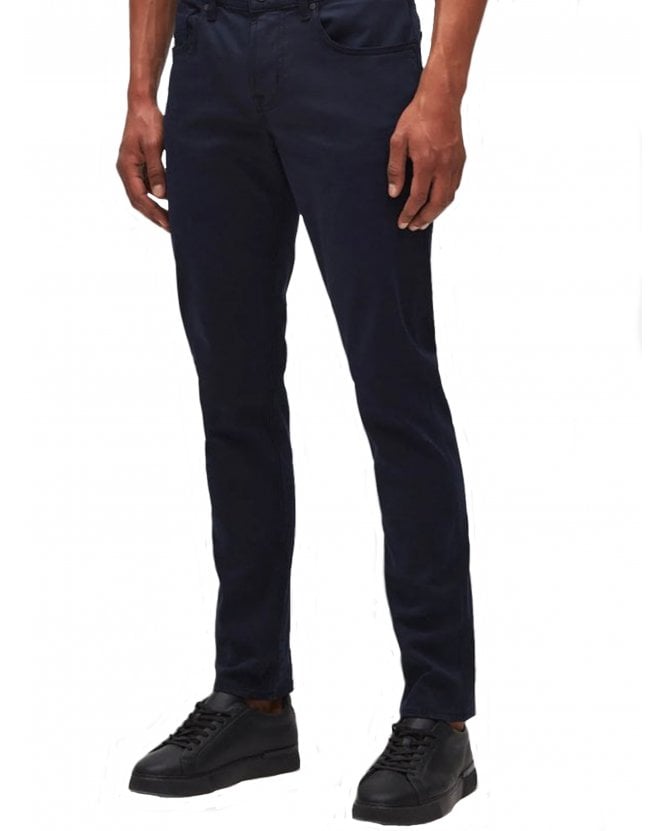 7 For All Mankind Mens Slimmy Tapered Luxe Performance Chino Jean Navy