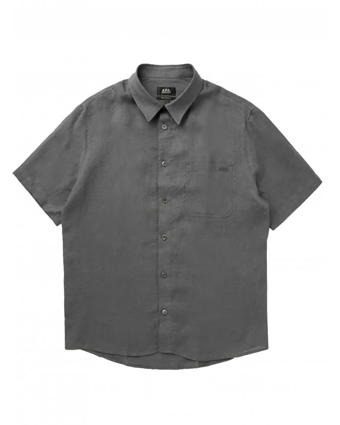 A.P.C. Mens Bellini Pocket Shirt Anthracite Grey 