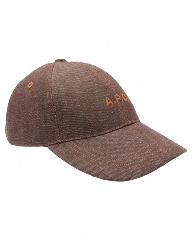 A.P.C. Mens Charlie Baseball Cap - Dark Brown