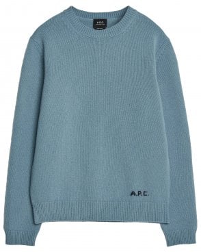 Mens Edmond Straight Fit Wool Jumper - Light Blue