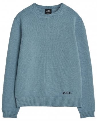 Mens Edmond Straight Fit Wool Jumper - Light Blue