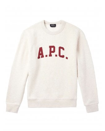 Mens Harris Curved Logo Sweatshirt Ecru/Red