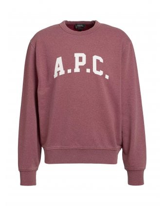 Mens Harris Curved Logo Sweatshirt Rouge Fonce/Blanc