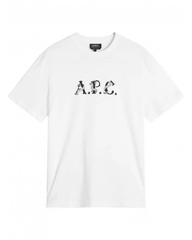 A.P.C. Mens Hugo Wrapped Logo T-Shirt White