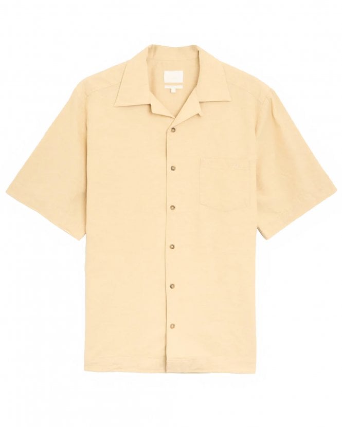 A.P.C. Mens Jude Relaxed Fit Short Sleeve Shirt - Beige