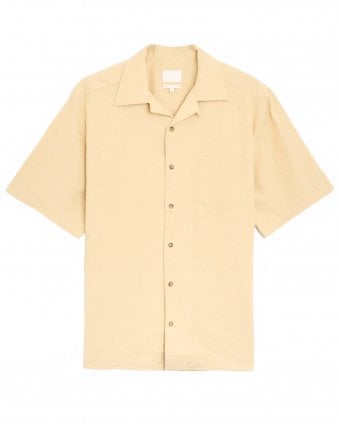 Mens Jude Relaxed Fit Short Sleeve Shirt - Beige
