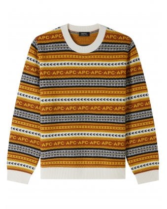 Mens Malcolm Repeat Pattern Jumper Brown