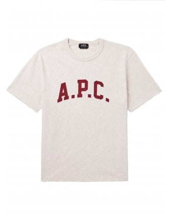 Mens Marcus Curved Logo T-Shirt Ecru/Red