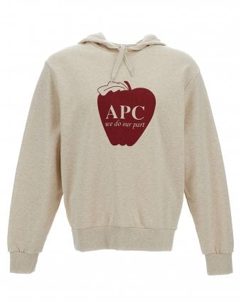 Mens Pomme Logo Hoodie - Cream/Beige