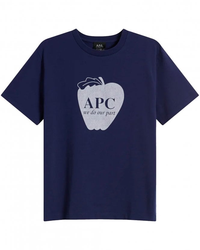 A.P.C. Mens Pomme Logo T-Shirt - Indigo (Navy)