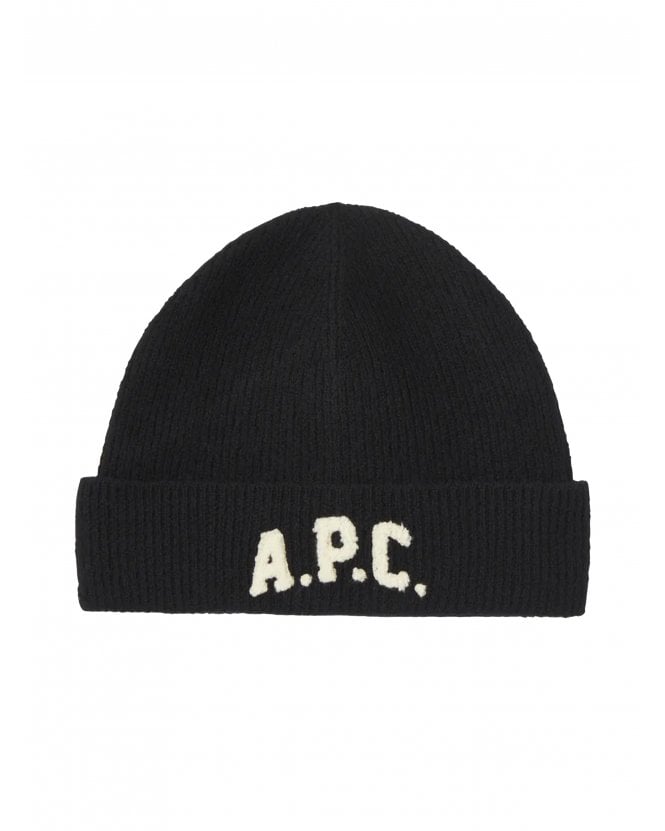 A.P.C. Unisex Bonnet Logo Beanie Black