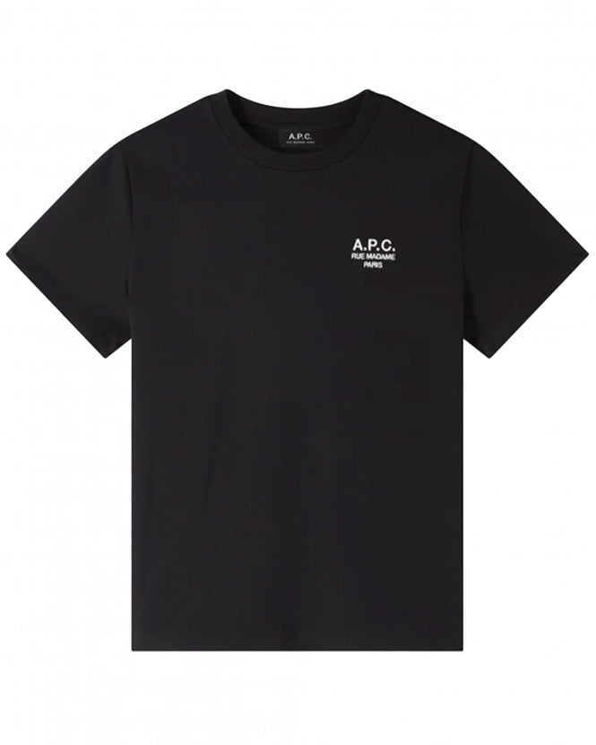 A.P.C. Unisex Regular Fit Rue Madame Logo T-Shirt - Black