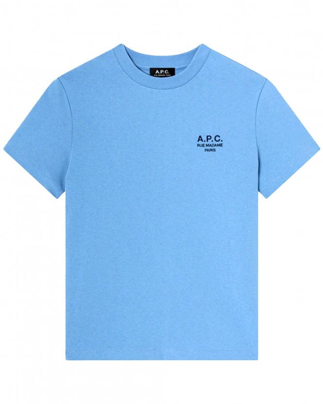 A.P.C. Unisex Regular Fit Rue Madame Logo T-Shirt - Light Blue