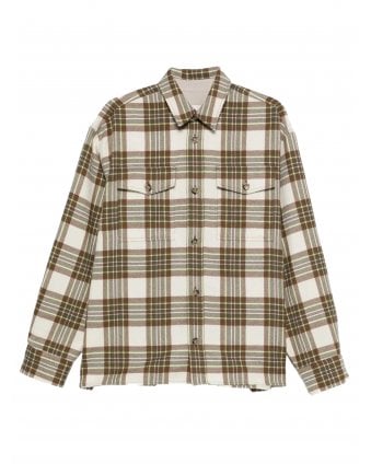 Checked Pocket Plaid Overshirt Brown/Beige