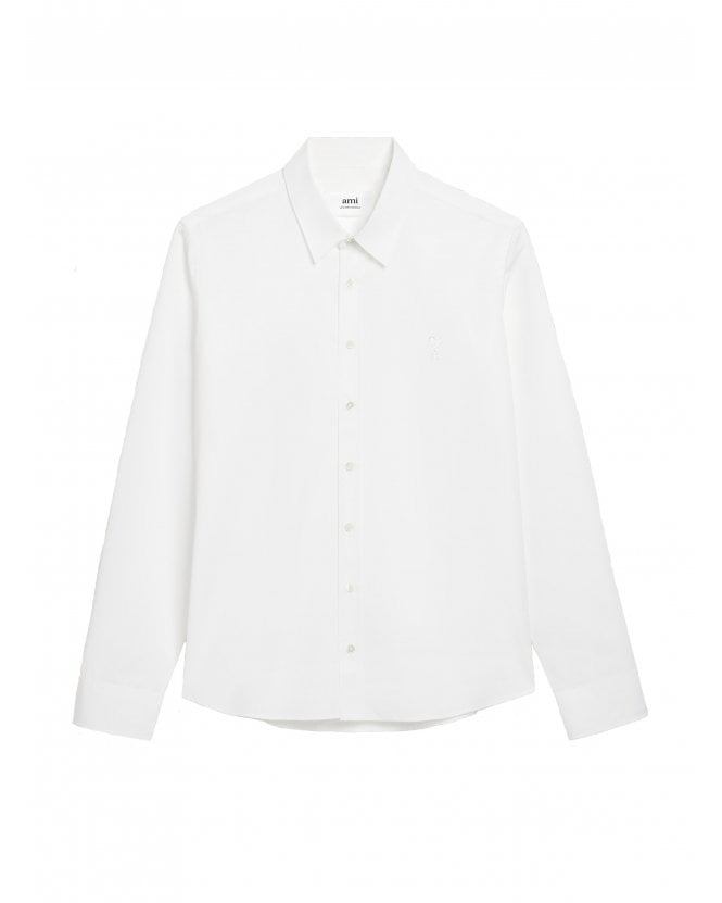 Ami Paris Mens Poplin Shirt Chalk White