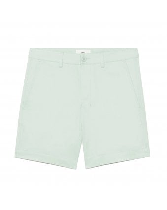 Mens Aqua Green Cotton Gabardine Chino Shorts