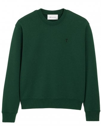 Mens de Coeur Crew Neck Sweatshirt - Bottle Green/Black