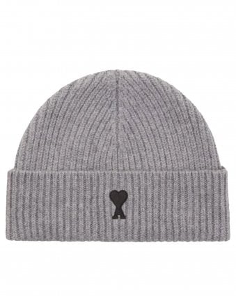 Mens de Coeur Wool Beanie Hat - Grey/Black 
