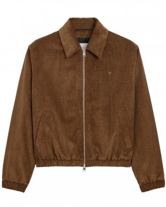 Mens Regular Fit Corduroy Cotton Padded Jacket - Chocolate Brown
