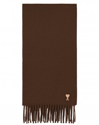 Unisex de Coeur Patch Scarf - Chocolate Brown