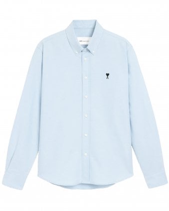Unisex de Coeur Regular Fit Long Sleeve Button Collar Shirt - Sky Blue