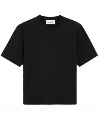Unisex de Coeur Relaxed Fit Embossed T-Shirt - Black