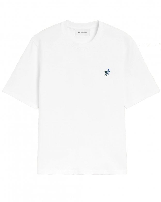 Ami Paris Unisex de Coeur Relaxed Fit Tulip T-Shirt - White 