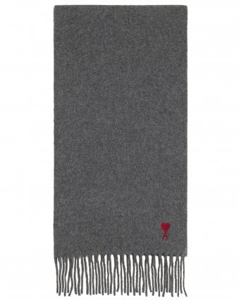 Unisex de Coeur Wool Scarf - Carbon Grey