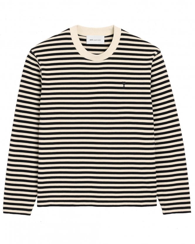 Ami Paris Unisex Marinière Long Sleeve Striped T-Shirt - Black/White