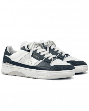 Mens Clay Leather Trainers - Beige/Black