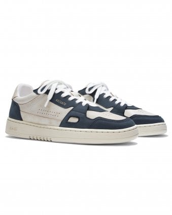 Mens Dice Lo Leather Trainers - Beige/Blue 