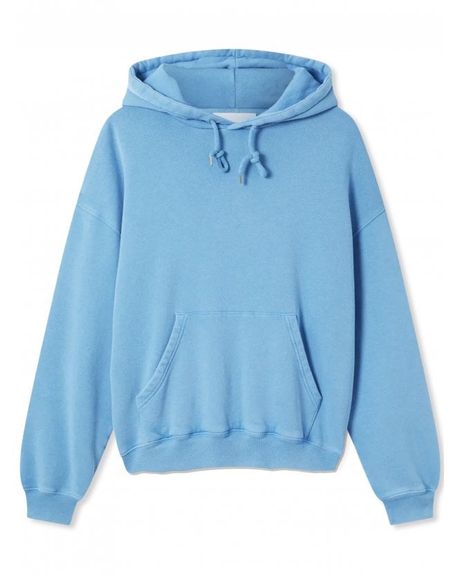 Axel Arigato Mens Distorted Text Hoodie Dark Cornflower Blue