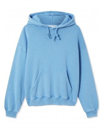 Mens Distorted Text Hoodie Dark Cornflower Blue