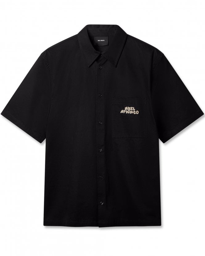 Axel Arigato Mens Drew Branded Pocket Short Sleeve Shirt - Black