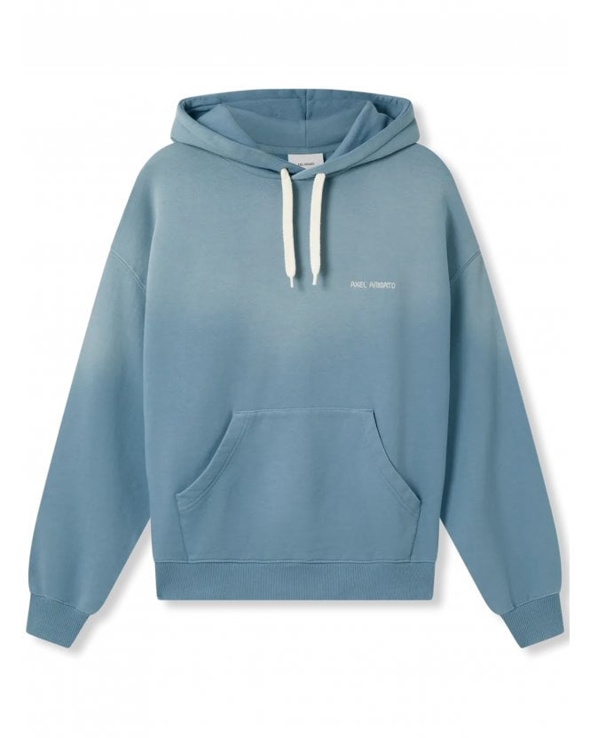 Axel Arigato Mens Ethnos Text Hoodie Dusty Blue