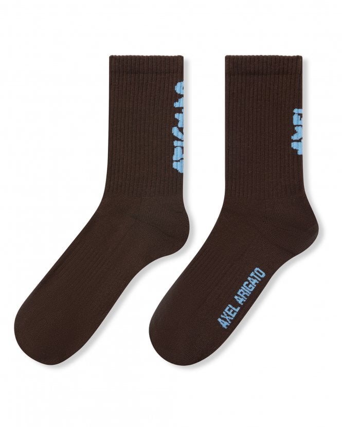 Axel Arigato Mens Floral Jacquard Socks - Pinecone (Dark Brown)