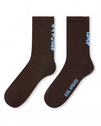 Mens Floral Jacquard Socks - Pinecone (Dark Brown)