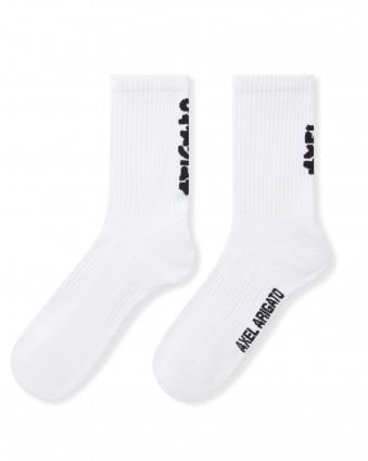 Mens Floral Jacquard Socks - White