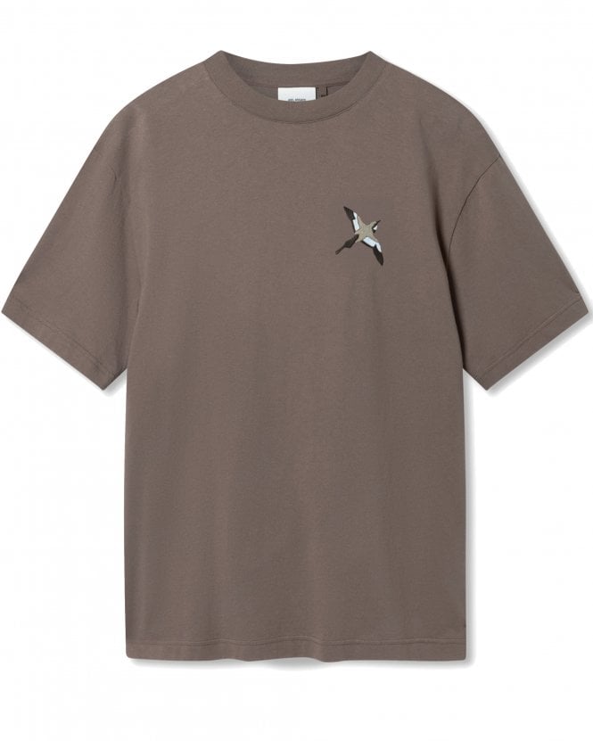 Axel Arigato Mens Micro Bee Bird Regular Fit T-Shirt - Coffee Brown