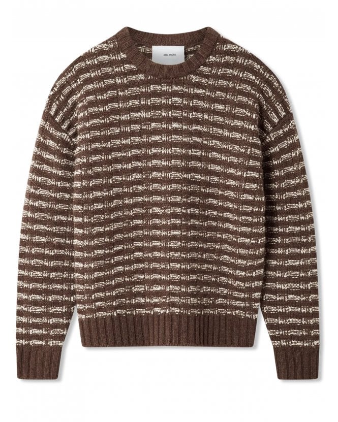 Axel Arigato Mens Sonar Patterned Jumper Brown