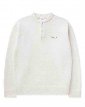 Mens Tag Relaxed Fit Crew Neck Sweatshirt - Off White