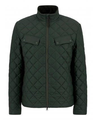 Mens Ariel Diamond Quilt Jacket Sage Dark Green