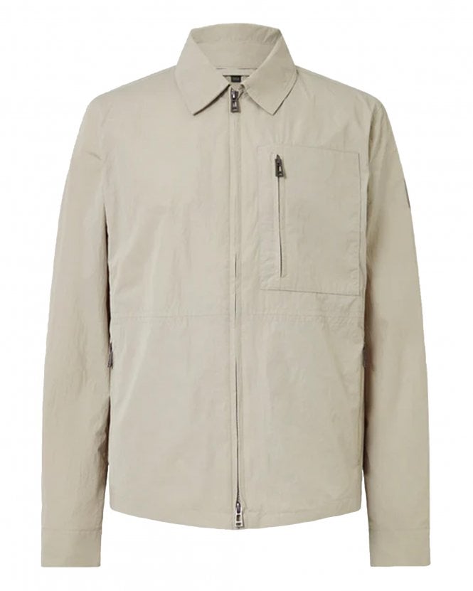 Belstaff Mens Alpha Nylon Grid Overshirt - Dark Sand (Beige)