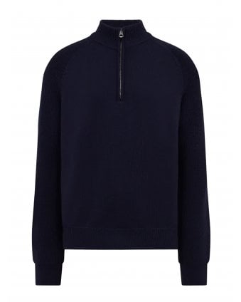 Mens Aspect Quarter Zip Jumper Dark Ink Navy