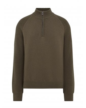 Mens Aspect Quarter Zip Jumper Major Brown