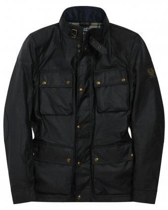 Mens Fieldmaster Regular Fit Waxed Cotton Jacket - Dark Navy 