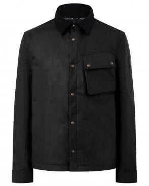Mens Ground Regular Fit Waxed Cotton Jacket - Black