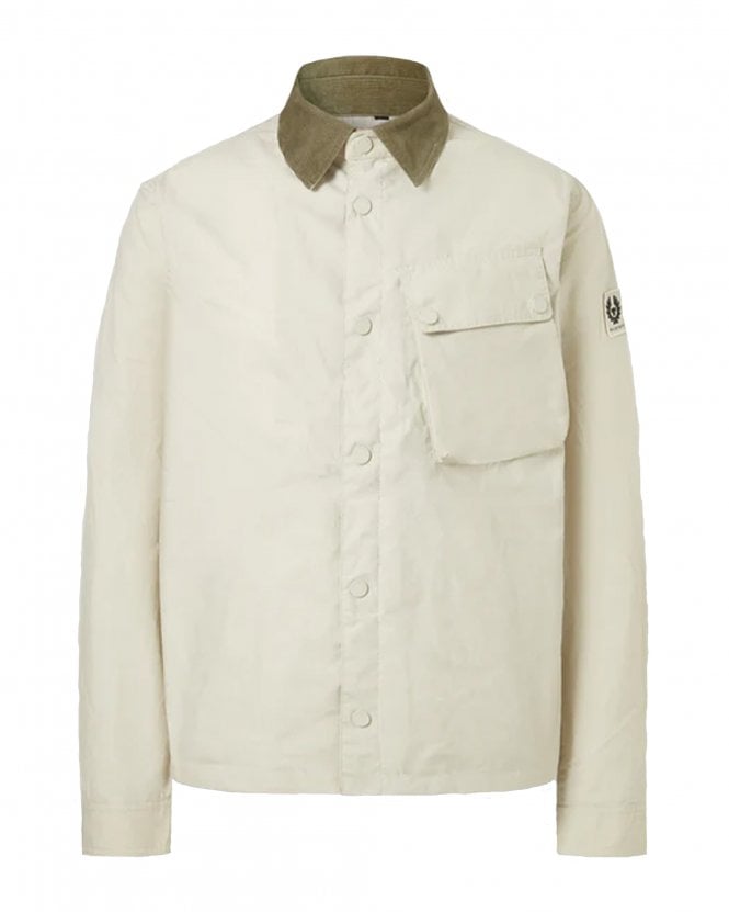 Belstaff Mens Ground Waxed Cotton Jacket - Silver Birch (Cream White)